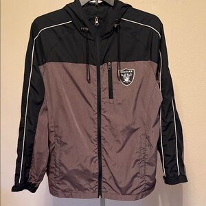 Raiders NFL  Black and‎ Brown Windbreaker